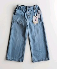 Jessica Simpson Olivia Wide Leg Denim Jeans Girl's Size 6 Light Wash Snaps