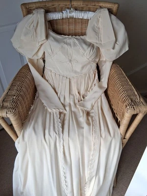 Handmade Ivory Silk Regency/Bridgerton Style Empire Waist Wedding Dress - Image 1 of 4
