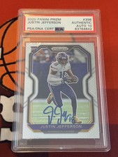 2020 Panini Prizm Justin Jefferson On Card Auto Authentic Auto 10 Rookie. rookie card picture