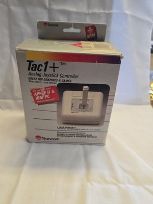 Vintage Suncom Tac1+ Analog Joystick Controller Apple ll & IBM PC w Original Box