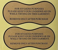 Adhesive Protective Hygiene Try On Stickers/Labels for Swimsuits, Swimwear an...
