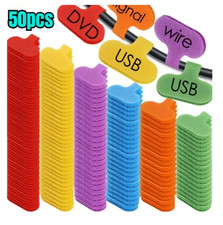 10-50Pcs Write On Cord Labels Cable Tags Wire Markers Cable Identification UK