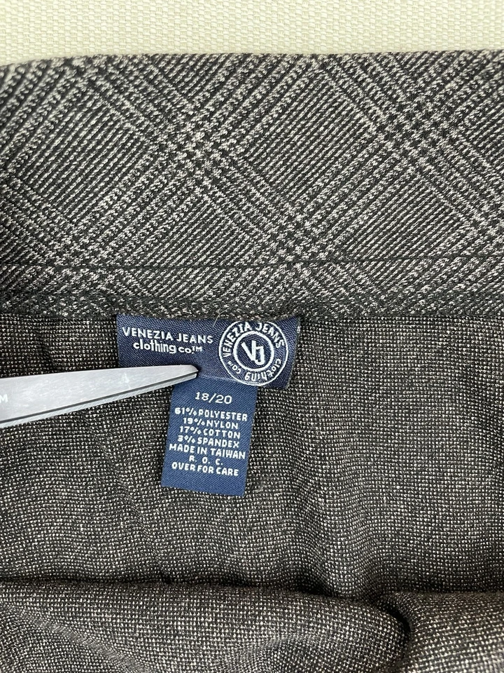 Falda lápiz larga a cuadros marrón elástica Venezia By Lane Bryant para mujer 18/20 abertura Foto 4 de 4