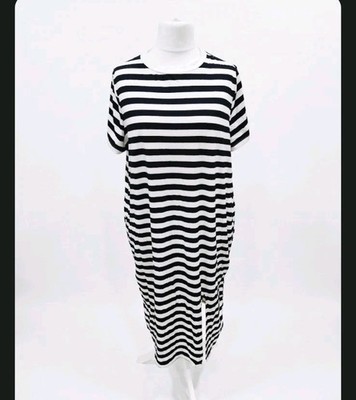 Shirtkleid Kleid Lang Gr. 4XL 50 52 Stretch Stretchkleid Gestreift Streifen 