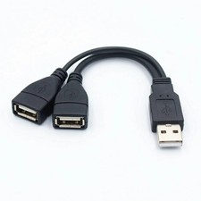USB 2.0 Splitter Cable 1 Male to 2 Female Extension Adapter Cord 15cm 30cm