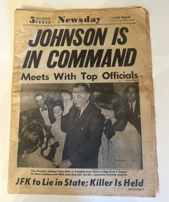 November 23 1963 Long Island NEWSDAY Newspaper - Lyndon Johnson in Command