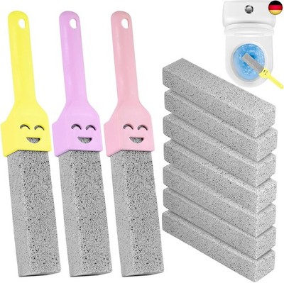 7 Stück Bimsstein Toilettenreiniger, Bimsstein Toilette Mit 3 Griffe, Pumie 
