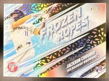 2024 Topps Pristine Jackson Chourio #FR-27 Frozen Ropes Gold Refractor /50 RC