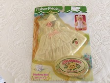 Vtg Briarberry Collection Teddy Bear Wear White Dress HairBow NEW Fisher Price