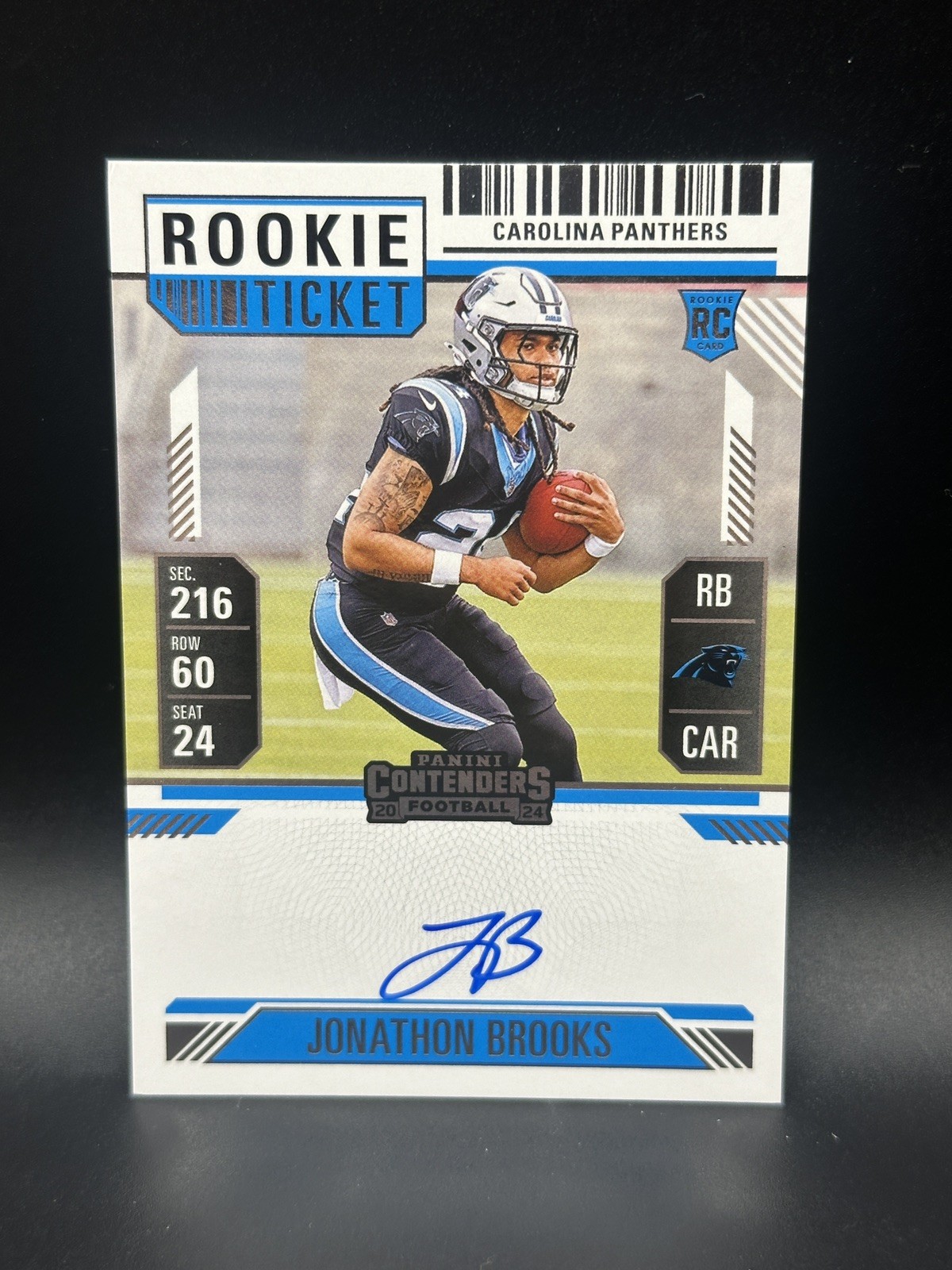 2024 Panini Contenders Rookie Ticket On Card Variation Auto Jonathon Brooks #114