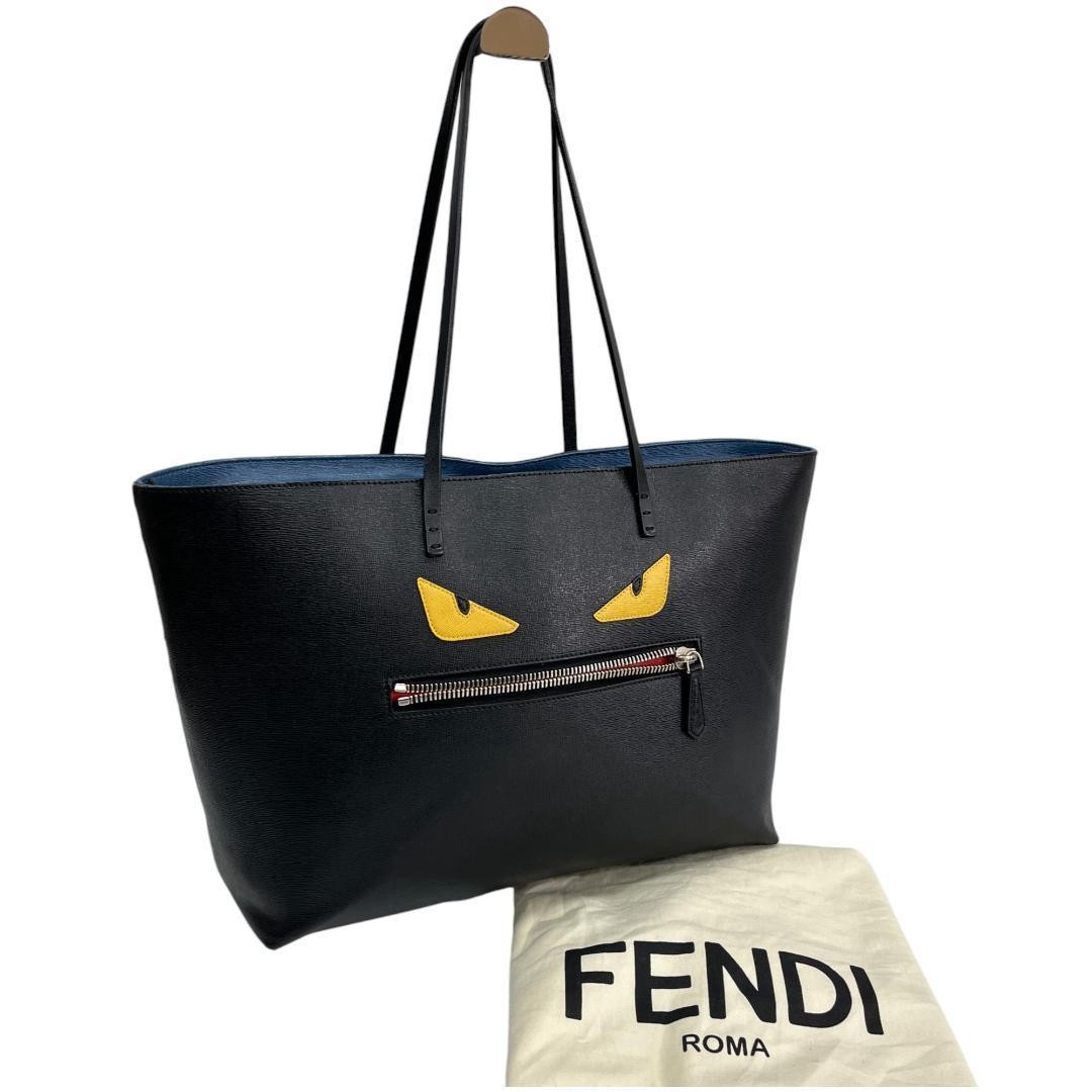 Fendi Bugs Monster Black Tote Bag Preowned Handbag