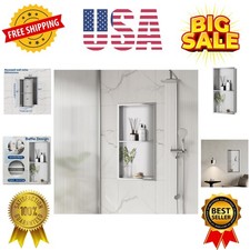 No Tile Shower Niche, Stainless Steel Wall Niche 13.1"X25.1"Inner Size 12"X24...