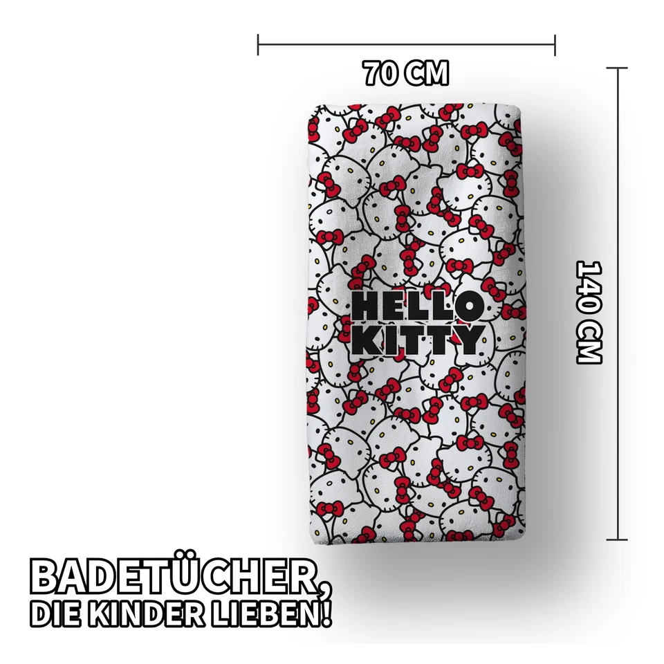 Hello Kitty Toalla De Ducha Toalla De Baño Toalla De Playa 70 X 140cm - Imagen 3 de 4