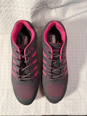 Puma Safety Celerity Knit Grey Pink Womens 9.5 Steel Toe Shoes ASTM Open Box