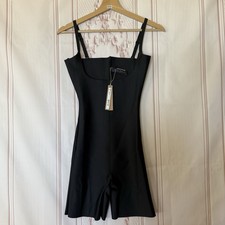 NWT SKIMS BODY ZONED OPEN BUST Mid Thigh BODYSUIT Onyx Black Size Large 88