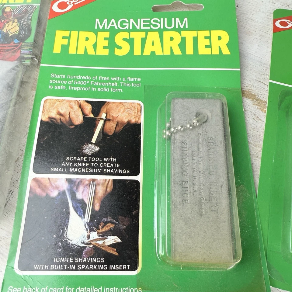 NOS Coghlan's Survival Kit Lote De 3 Novo Cobertor de Emergência Incêndio Starter Match Box - Imagem 3 de 4