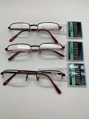 ''3 PAIR'' R77 Foster Grant ''Hope''  WINE 1.50 ESSENTIALS READING READERS GLASSES