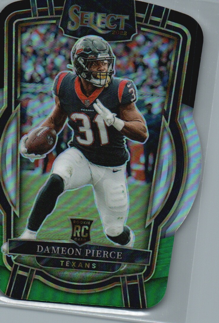 2022 Panini Select #261 Dameon Pierce Black and Green Prizm Die Cut