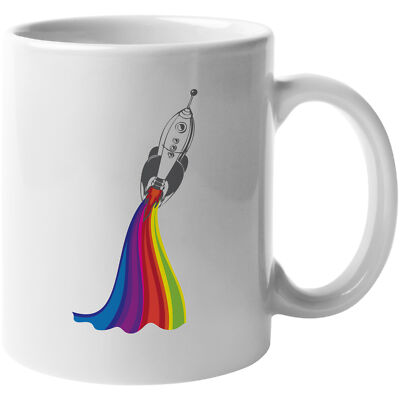 Rainbow Space Shuttle Launch Collectible Coffee & Tea Gift Mug