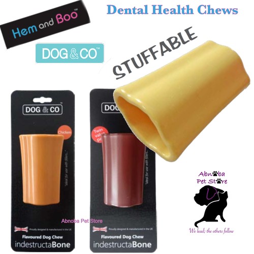 Dog & Co HOLLOW MARROWBONE CHEW TOYS 3 Flavours Stuffable tough durable