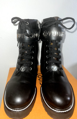 Louis Vuitton, Boots, Women's, Mens, Unisex, Leather, Monogram, Silver, Logo