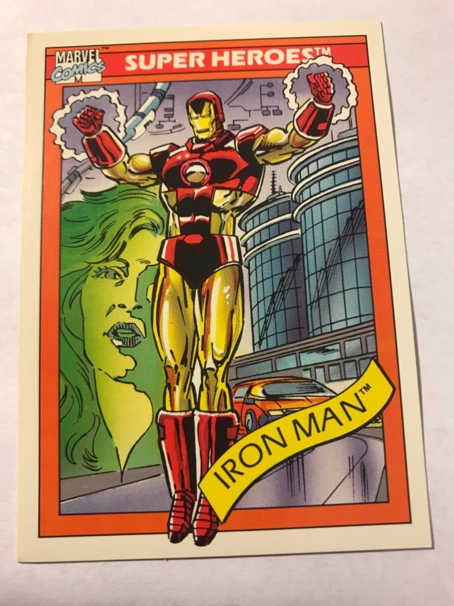 IRON MAN #42 : MARVEL UNIVERSE Series 1 card; 1990 Impel