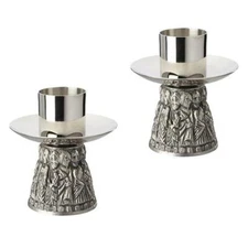 4" Candlesticks 1.5" Socket Last Supper Collection Set of 2