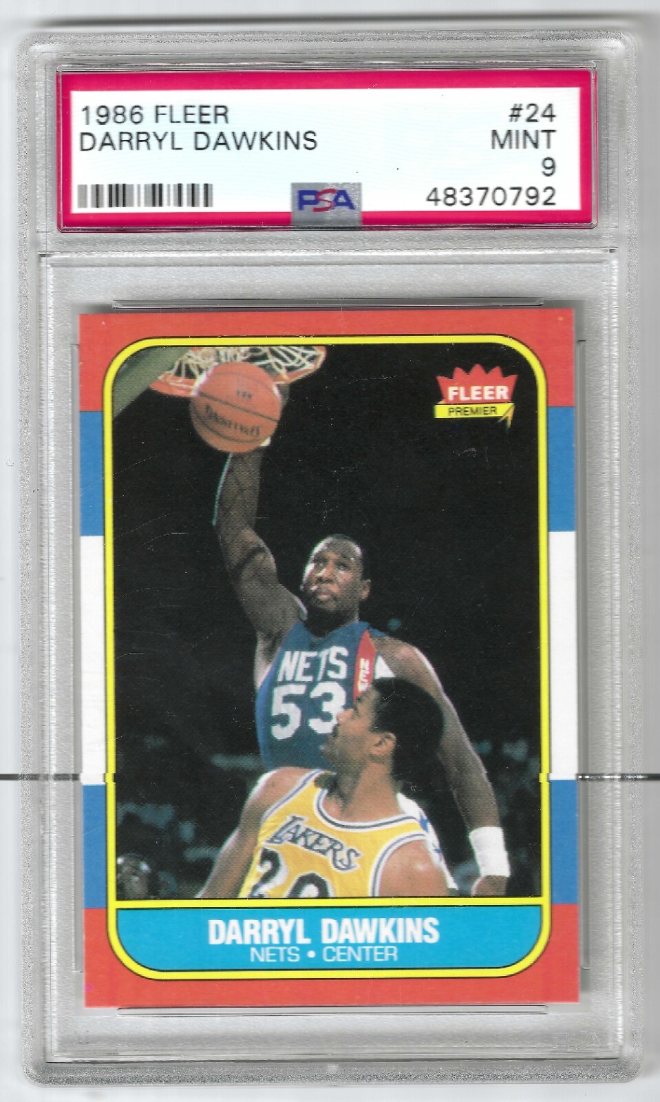 1986 Fleer Darryl Dawkins #24 PSA 9 MINT