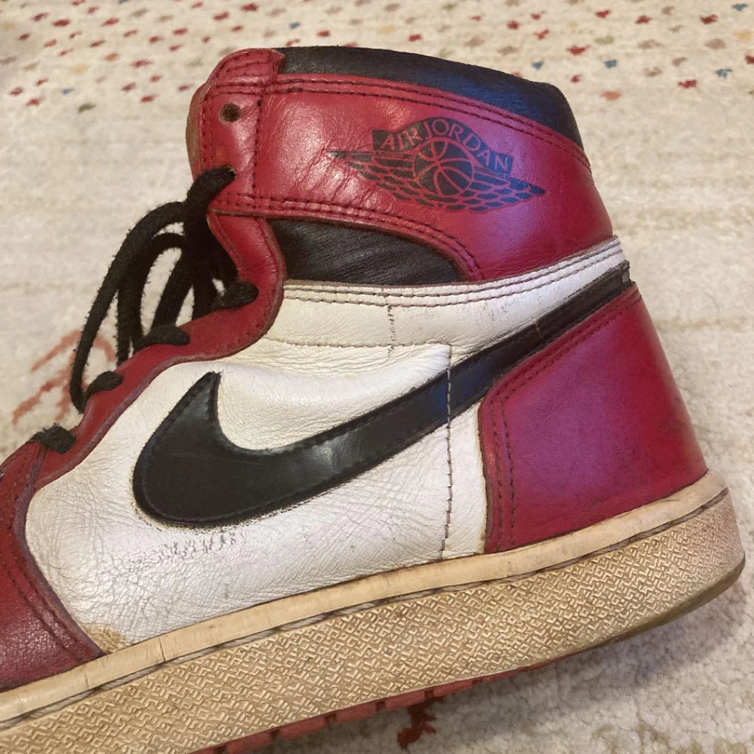 NIKE AIR JORDAN 1 White x Red x Black 1985 Original Chicago Made in Korea  US11