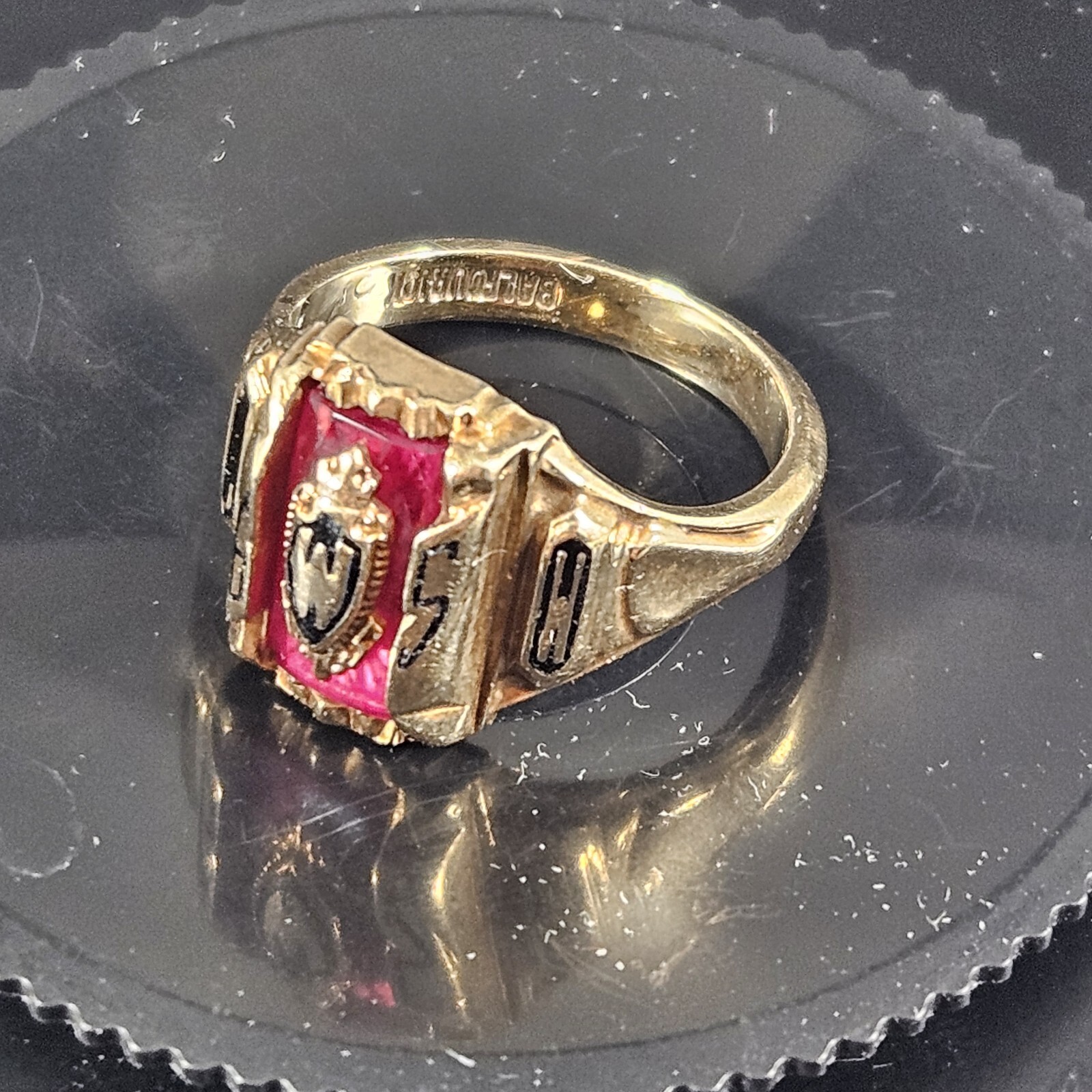Ruby Class Ring Glenwood Springs Colorado Vintage Class Ring 10k Gold Pink Ruby Stone ...