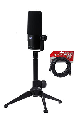 PRESONUS PD-70 Dynamic Broadcast Podcast Recording Microphone+Cable+Desk Stand