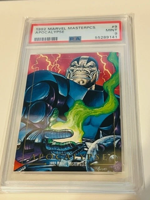 Marvel Masterpieces Comic Card 1992 Sky Box PSA 9 Apocalypse #9 X-Men POP 13 rc - Image 2 of 3