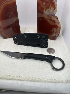 7.5  FIXED BLADE KNIFE w/ Kydex Sheath Ring Design Clip Point Solid Scales