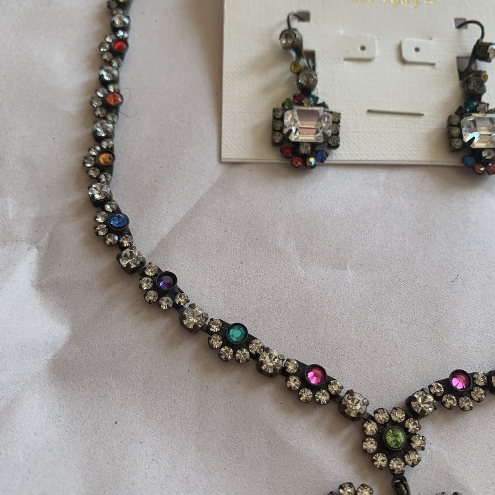Sorrelli Retired Statement Multicolor Necklace &E… - image 4