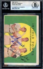 Dick Gernert Frank Malzone Beckett BAS Signed 1959 Topps Infield Power Autograph