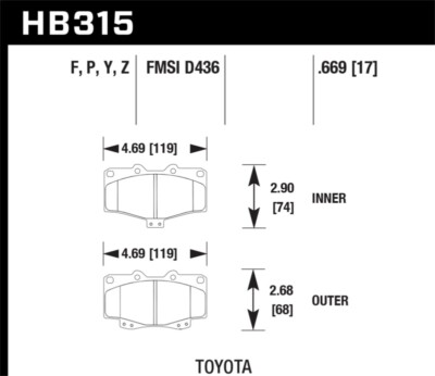 Fits Hawk LTS Street Brake Pads