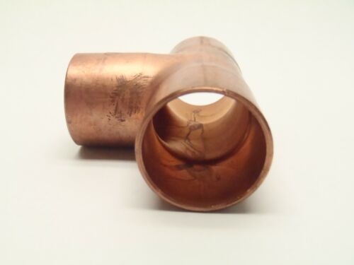 Wrot Copper Tee Fitting 1-1/8" x 1-1/8" x 1-1/8" OD 1" Inch Nominal CxCxC - 第 3/4 張圖片