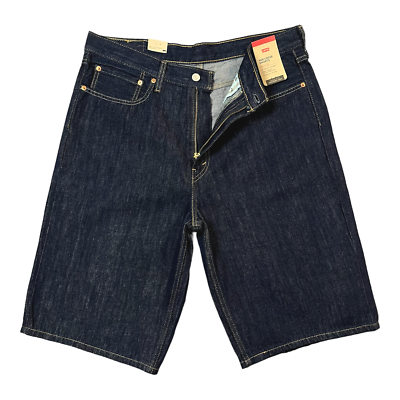 Levi's 469 Men's Denim Bermuda Shorts Size 34X12 Dark Blue Loose