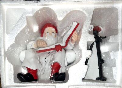 DEPT. 56 Winter Silhouette I Spy Santa Telescope Rare Porcelain