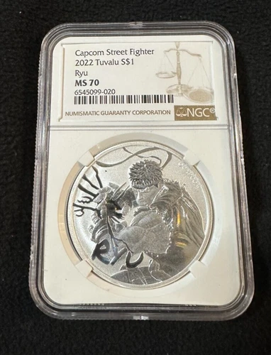 2022 Tuvalu $1 Capcom Street Fighter Ryu 1oz Silver NGC MS70