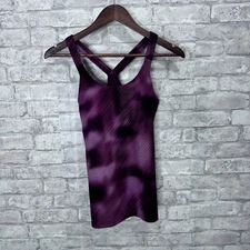 Athleta Optimism Alpine Tank Top Racerback Padded Gym Active Chia Purple Small