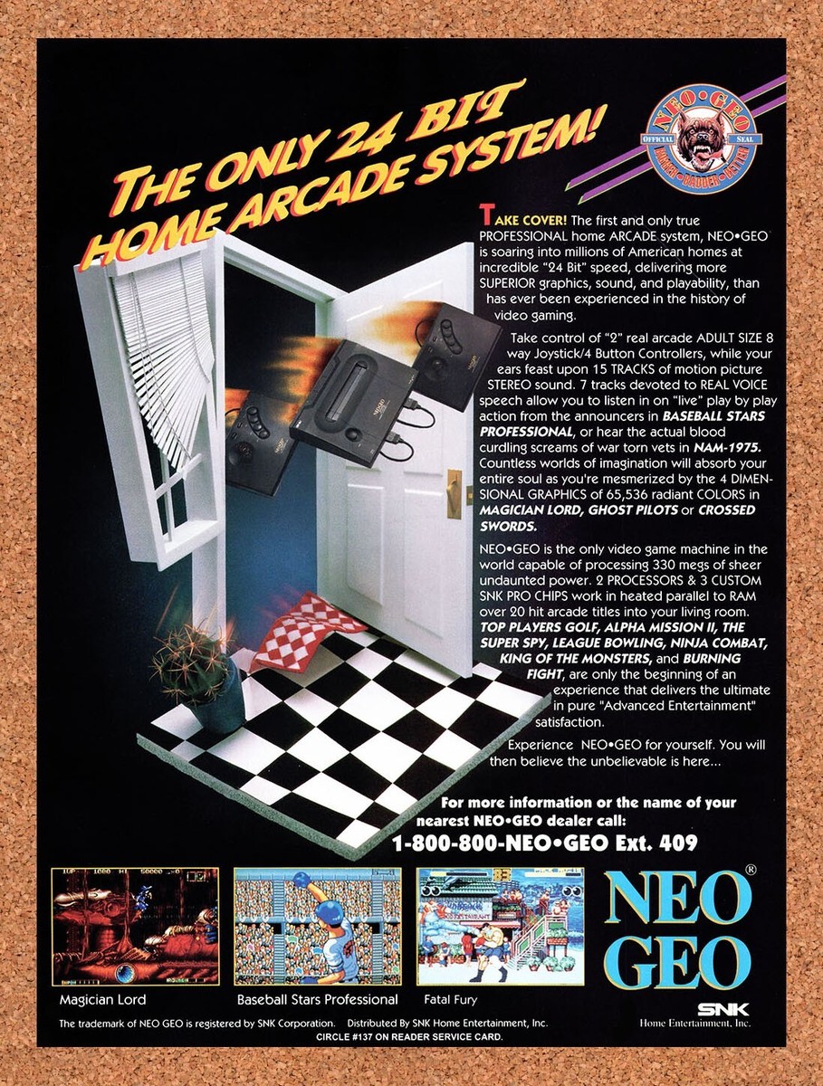 1991 Neo Geo Console Original Advertisement / Retro Wall Art v1 | eBay