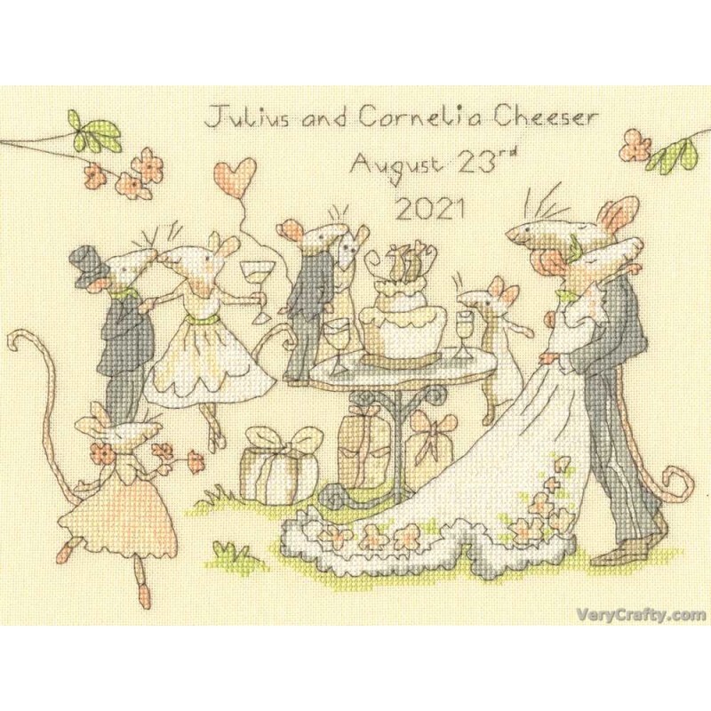 Bothy Threads Mice Day for a White Wedding Cross Stitch Kit