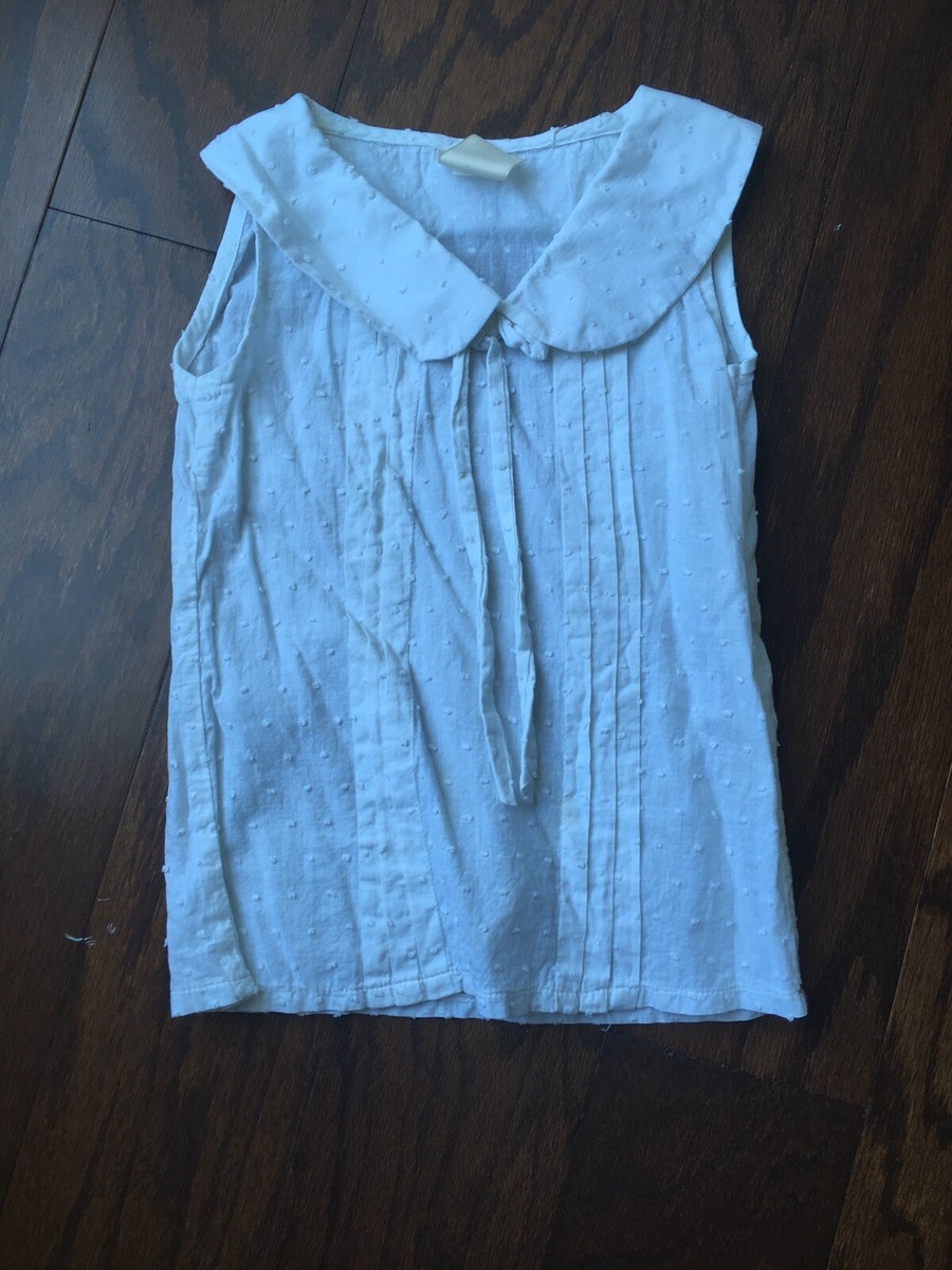 Haut Blanc Sans Manches Persnickety - Taille 7 Fille - 100% Coton - Occasion Très Bon état