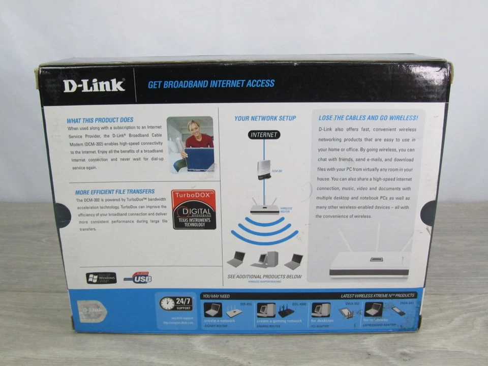 Módem cable banda ancha 43 Mbps D-Link DCM-202 (WMM83060) NUEVO Foto 3 de 4