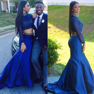 2 piece long prom dresses 2019