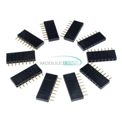 100PCS 2.54MM Header 1x8 Single Row 8 Pins PCB Socket Female-