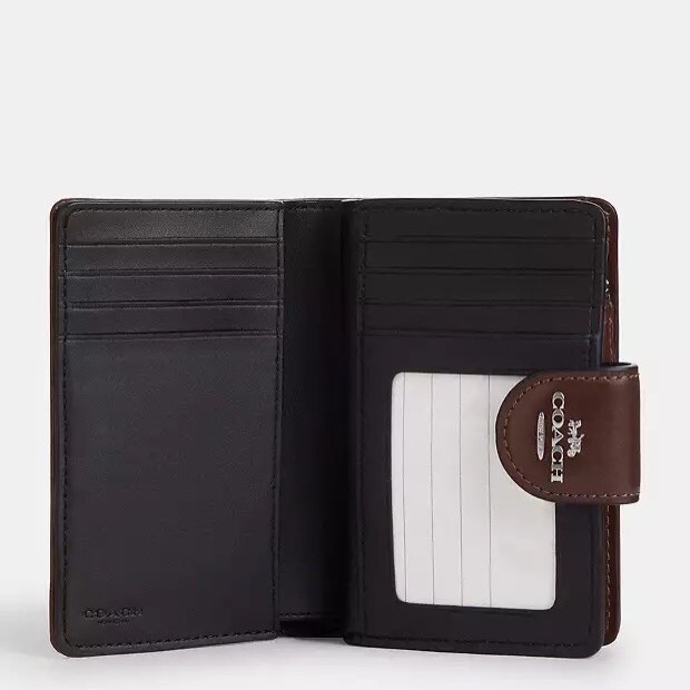 coach財布 NWT Coach CU987 Medium Corner Zip Wallet Signature Jacquard Oak