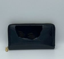  525 Alexander McQueen Navy Patent Leather Zip Around Wallet 375282 DP00G 4910