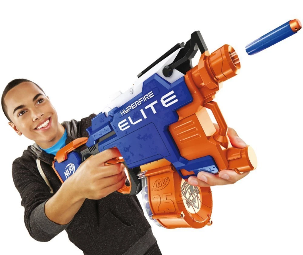 NERF HyperFire Motorized Elite Blaster, 25-Dart Drum, Fires Up to 5 Darts  Per Second, Includes 25 Official Elite Darts ( Exclusive)